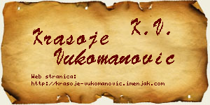 Krasoje Vukomanović vizit kartica